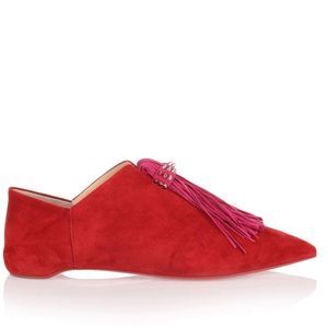 NEVER WORN Louboutin Medinana Suede Slippers/Flats